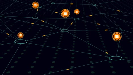 processo di mining di criptovaluta solana animato 4k mostrato su uno sfondo scuro