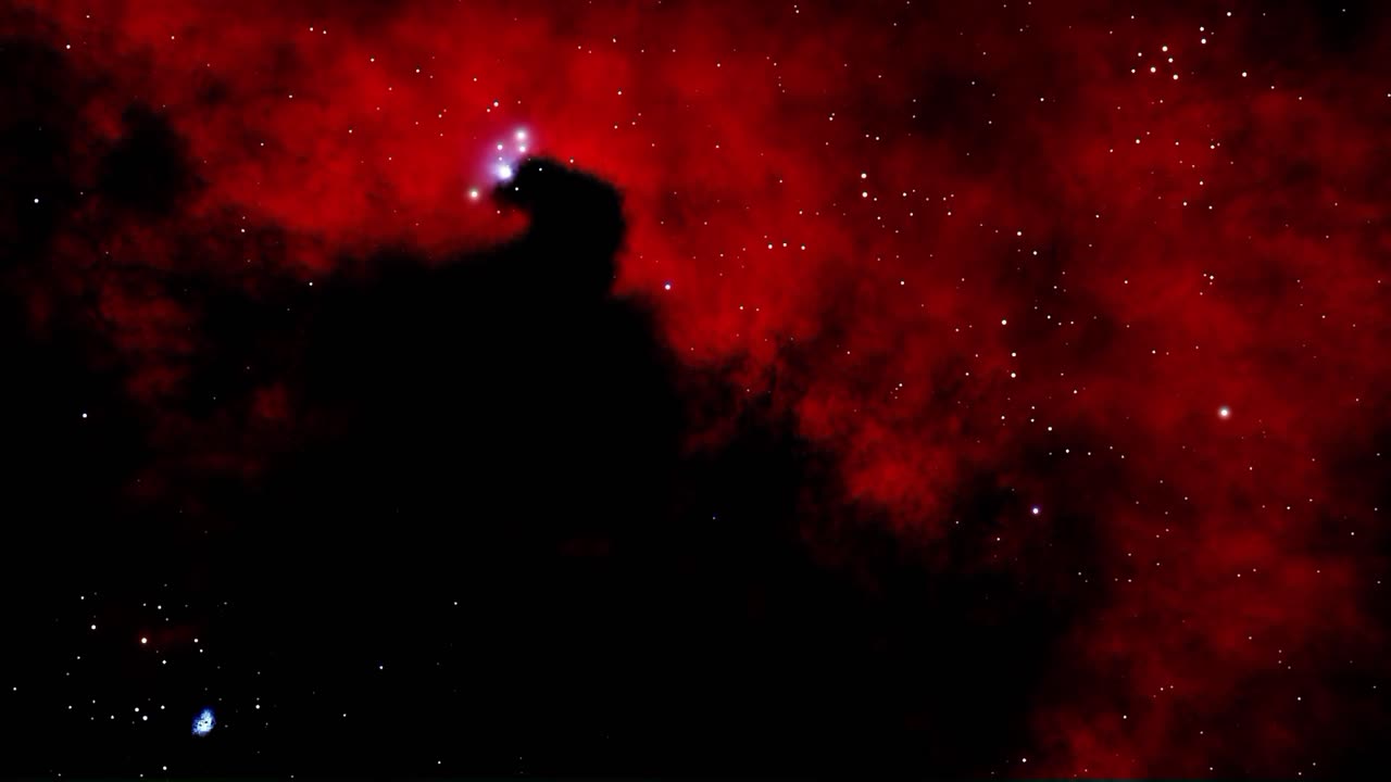 우리 은하계에 있는 호스헤드 가스 성운 (horsehead gas nebula) 을 향해 날아간다.