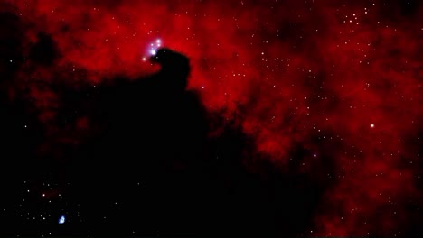 volando hacia la nebulosa de gas cabeza de caballo en nuestra galaxia vía láctea