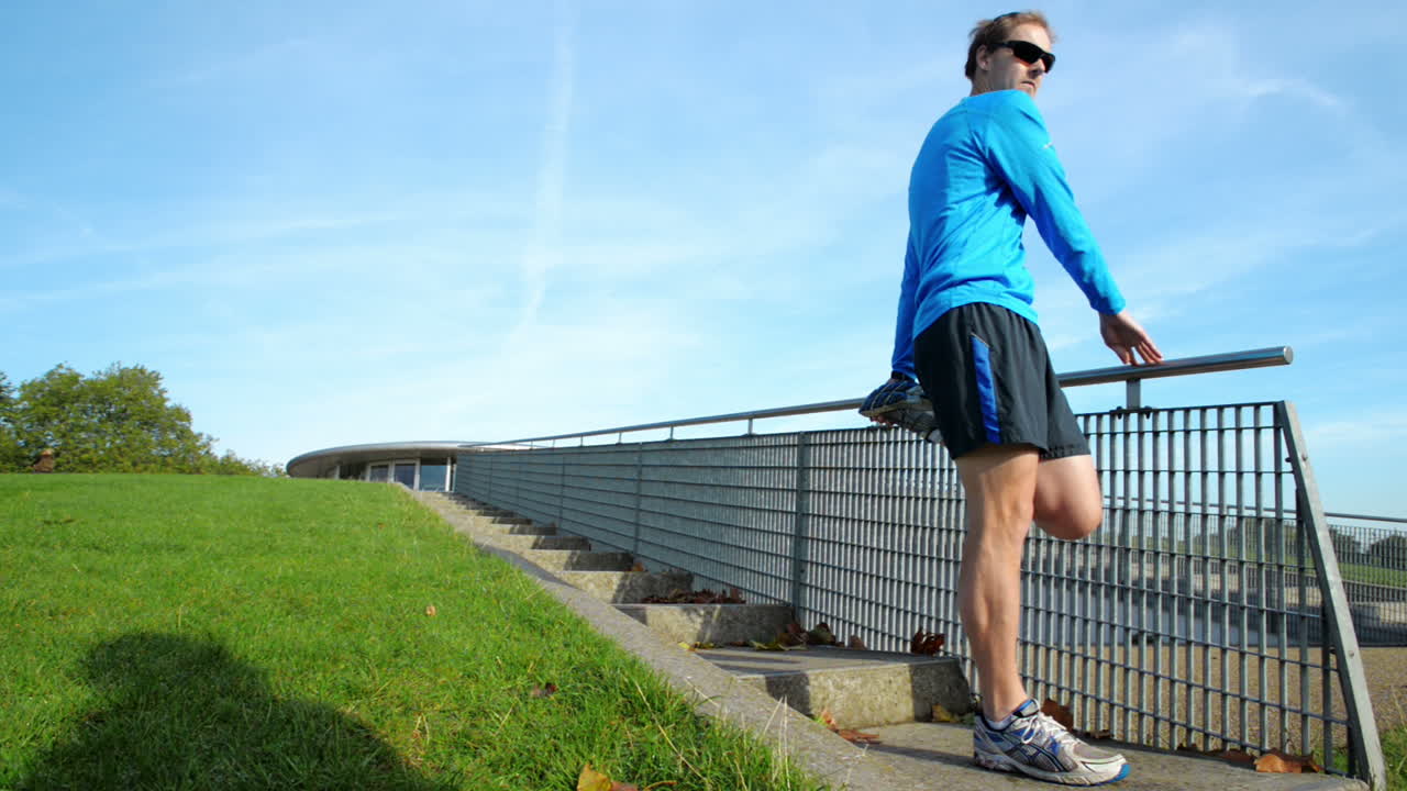 Healthy man excecising outdoors