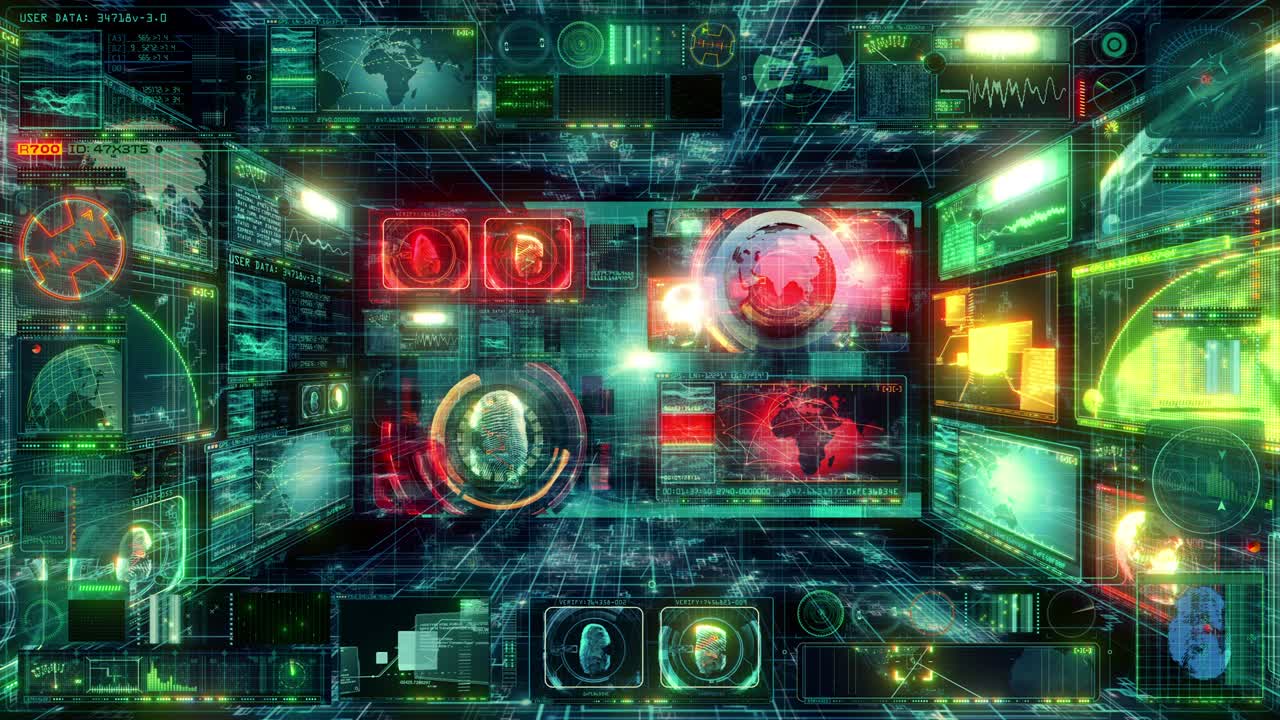 tecnología de interfaz de computadora hud datos digital gui pantalla - bucle