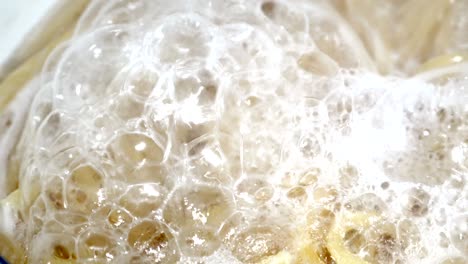 A Food theme: spaghetti pasta in a boiling water, LOOP