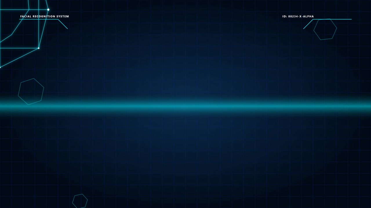 Digital Facial Recognition System Interface Scanning Animation