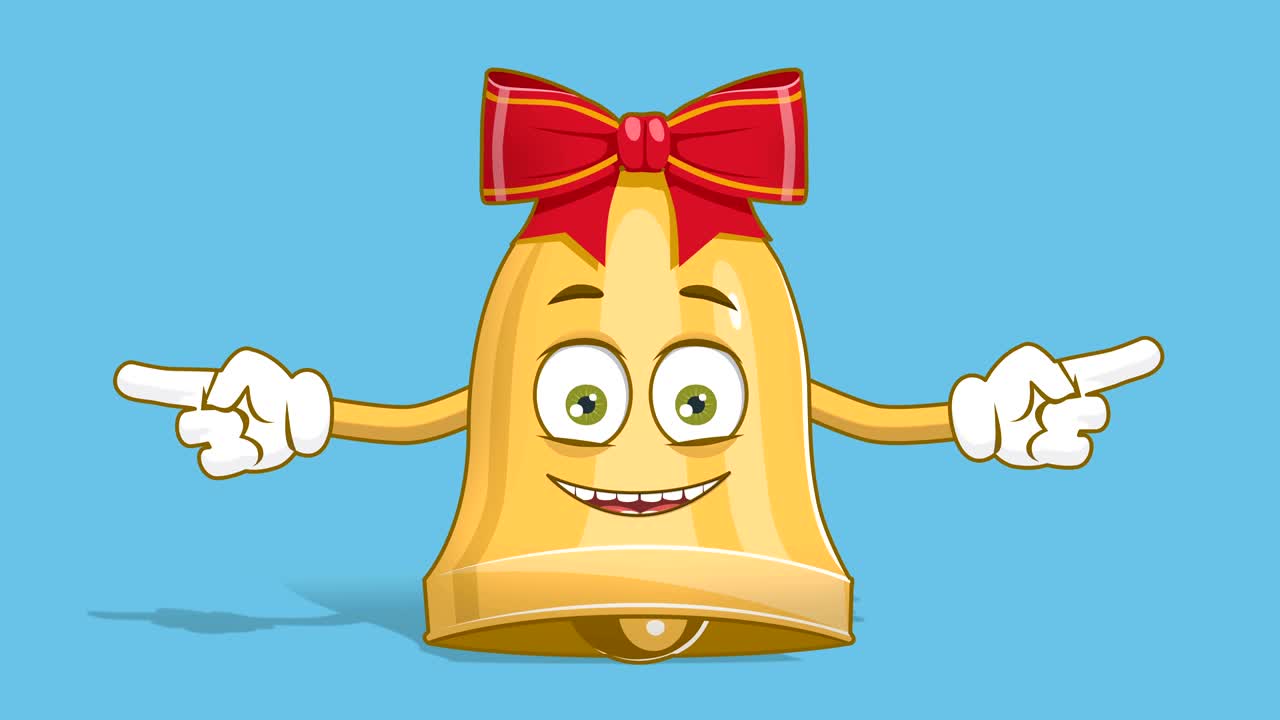 만화 크리스마스 벨 더블 포인터 얼굴 애니메이션 알파 매트