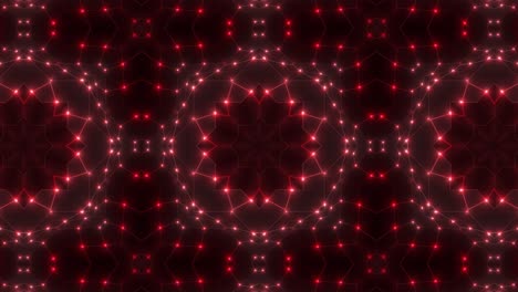 red glowing geometric kaleidoscope pattern