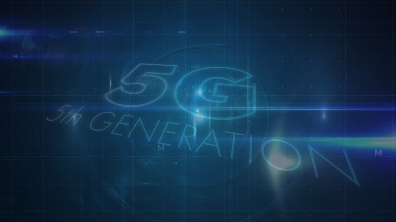 animazione della rete di connessioni su 5g elaborazione di testo e dati