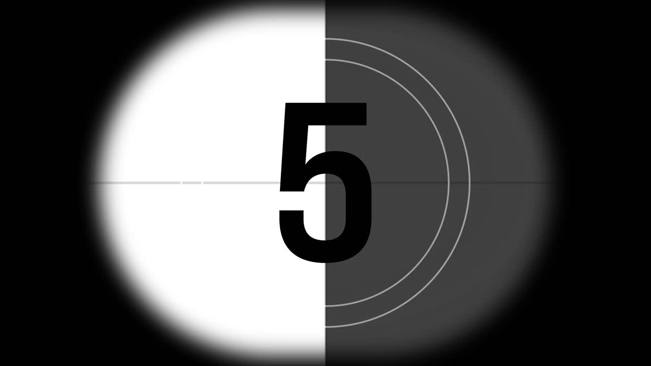 Classic Black and White Film Countdown from Ten to Zero