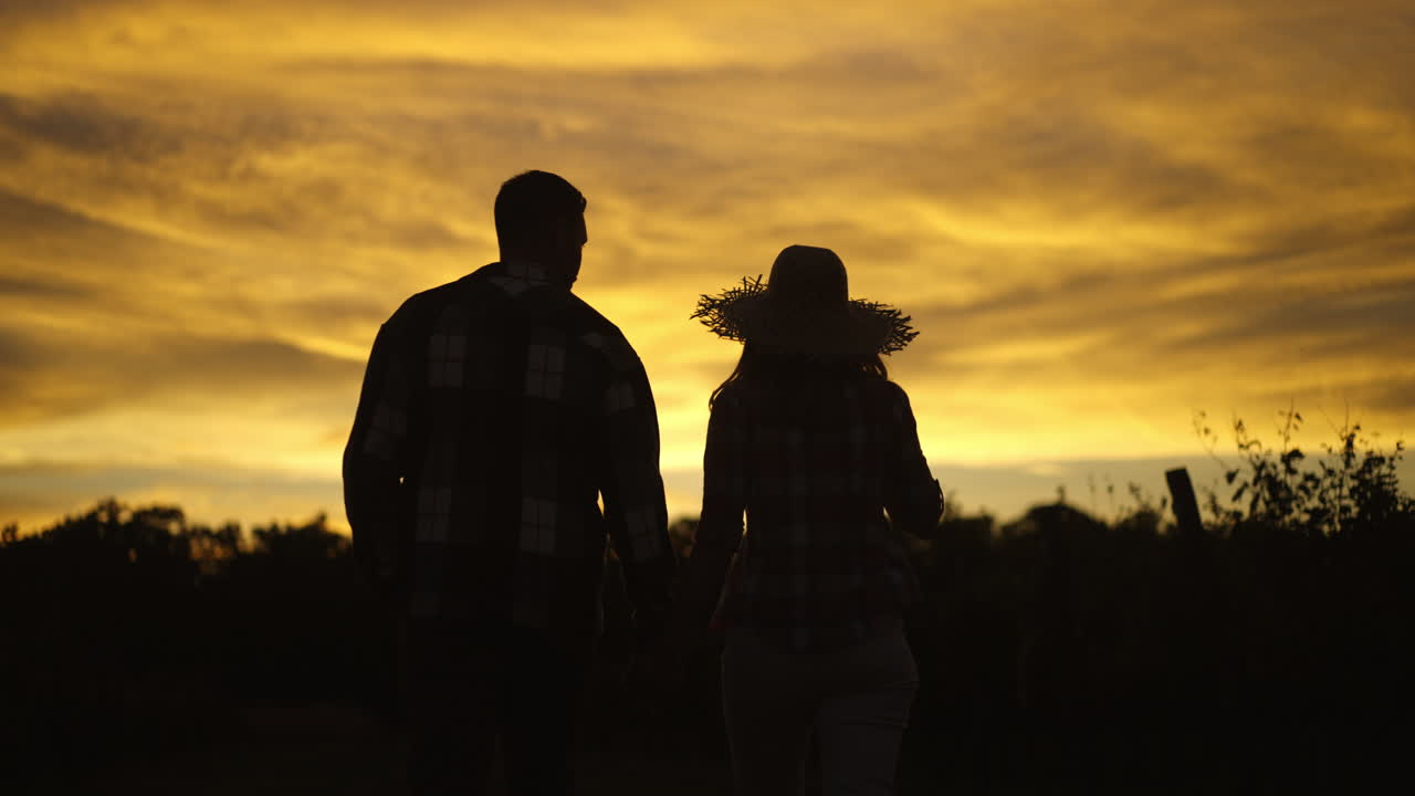 Couple enjoying a romantic sunset