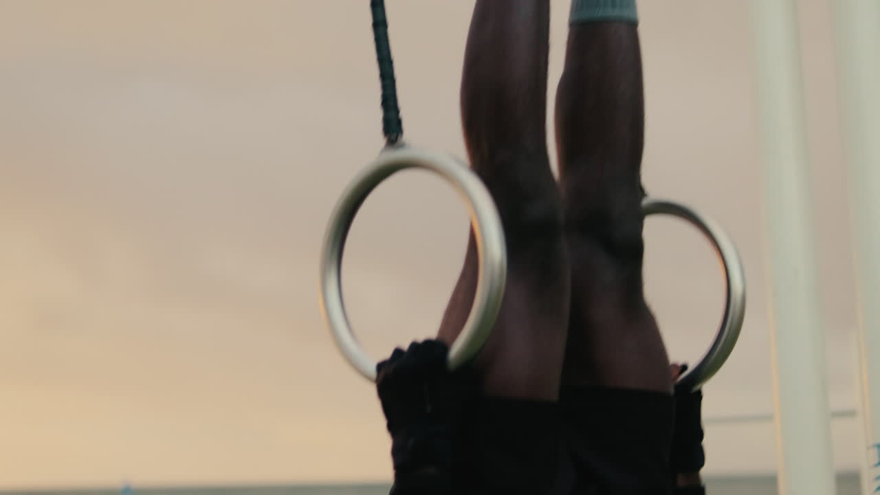 Man Doing Upside Down Calisthenics Exercise