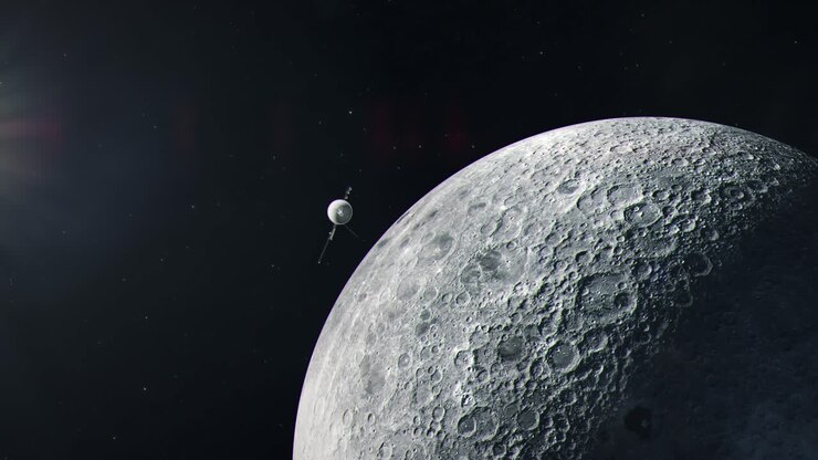 Sonda Espacial Voyager Passando pela Lua