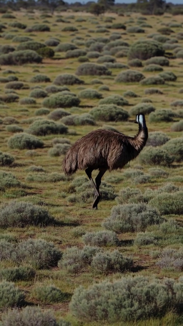 Emu selvatico che cammina nel suo habitat naturale