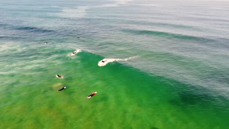 drone aerial shot of malibu longboarder surfing sandy coastline beach break on central coast nsw australia 3840x2160 4k