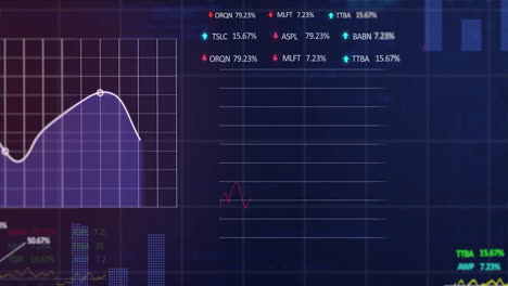 Animación-De-Diagramas-Y-Procesamiento-De-Datos-Sobre-Fondo-Azul