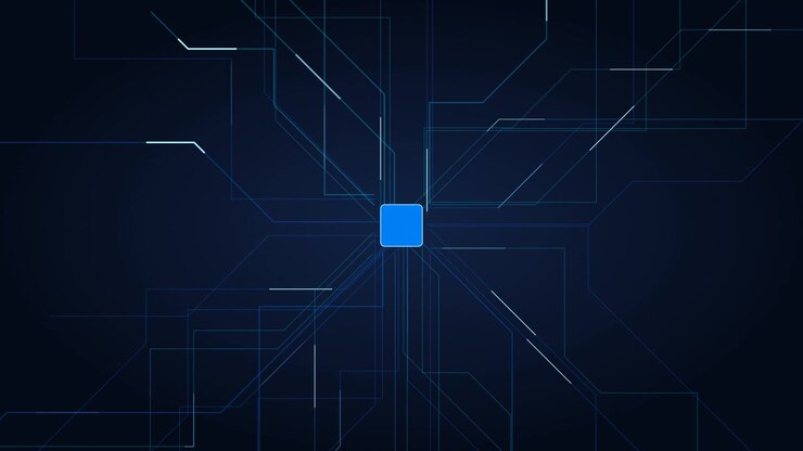 Digital Circuit Board Animation with Central Processing Unit