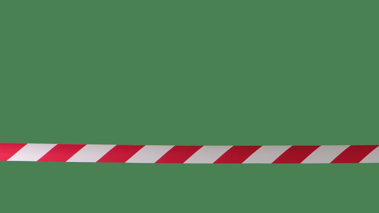 신호 테이프: 녹색 화면에 색, 빨간색, 크로마 키, 위험 경고, 격리 구역, 느린 동작으로 가까이 가십시오.