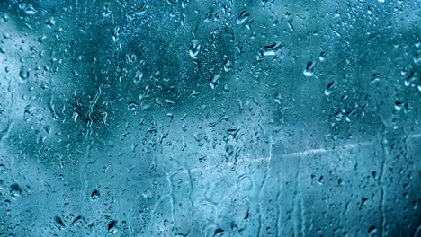 wet glass overlay water drops blue foggy window