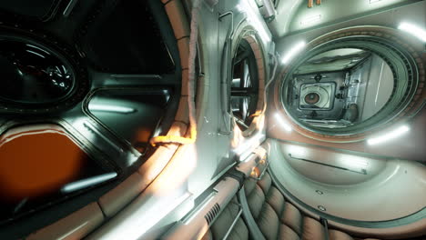 interior of futuristic internation space station