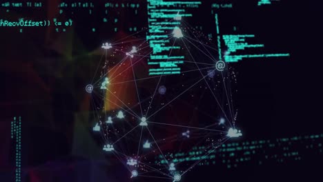 Animation-of-globe-with-network-of-connections-and-data-processing