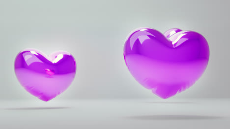 violet balloon hearts