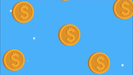 animación financiera con monedas de dinero