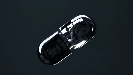 a shiny capsule close-up