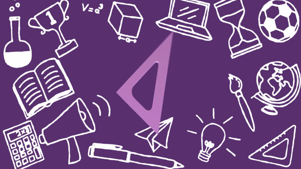 animación de la regla sobre los pictogramas escolares