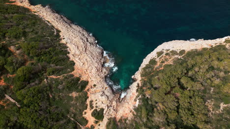 aerial view of rugged mallorca coastline with turquoise waters