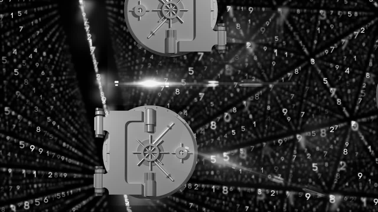 바이너리 코딩을 통해 seyflock 보안 아이콘으로 연결 네트워크의 애니메이션