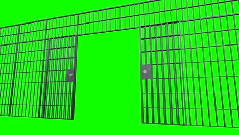 prison bars with doors. animation of open jail bars.