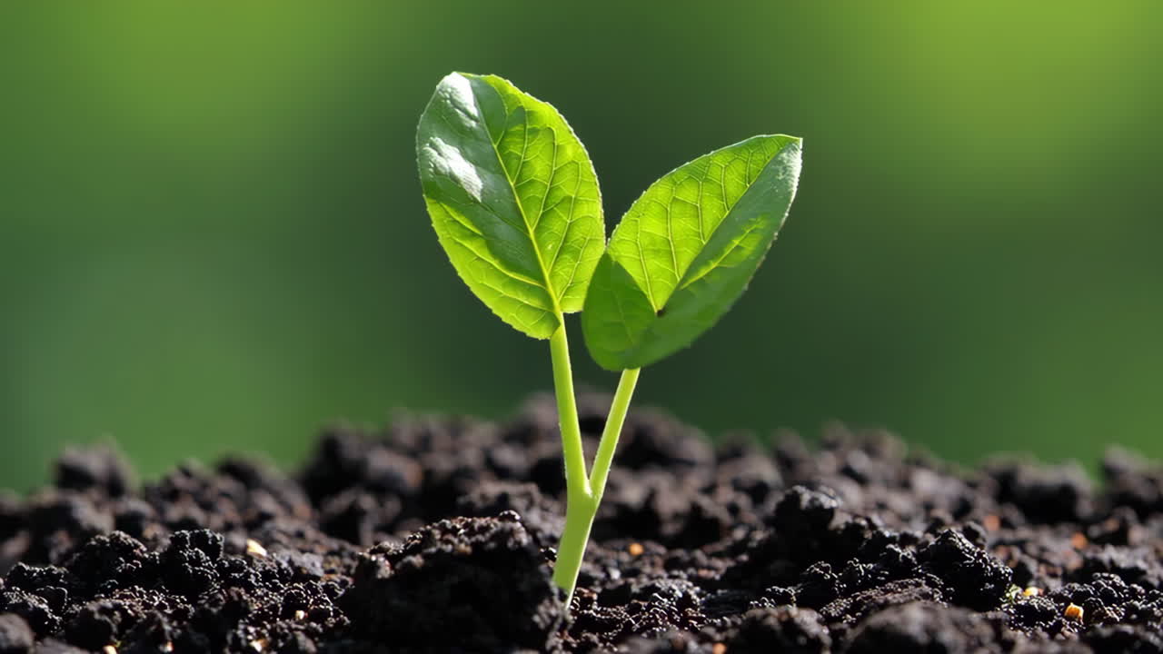 Young Sprout Emerging from Soil