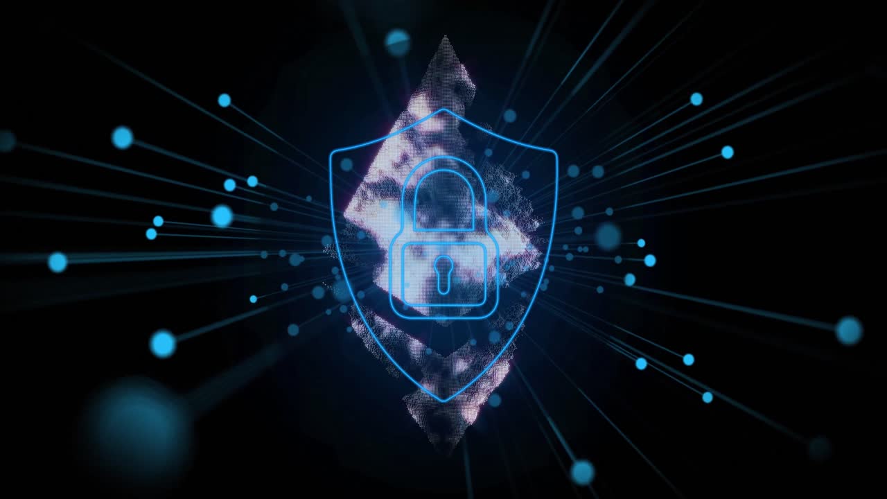 animación de formas y candado sobre puntos