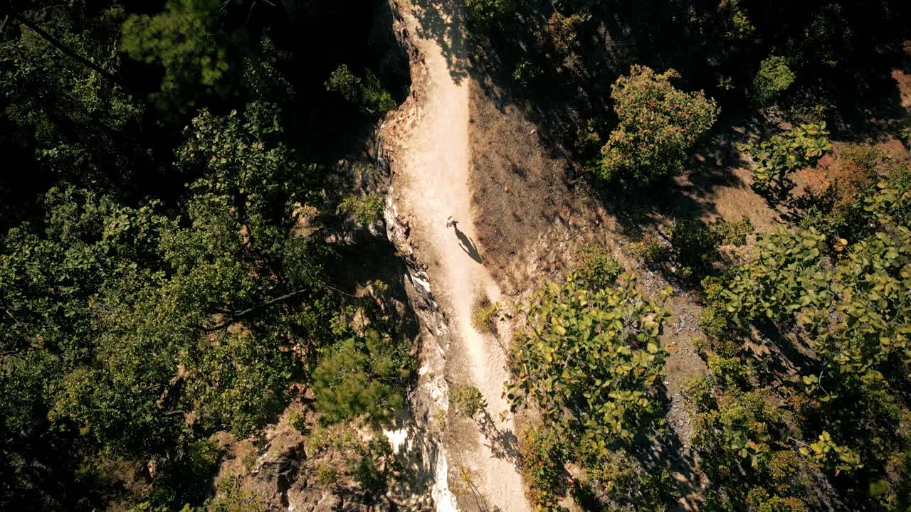 Aerial Scenic Drone Footage of a Canyon in the Town of Pai, Thailand on a Sunny Day