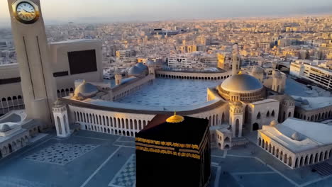 aerial view of the grand mosque in mecca