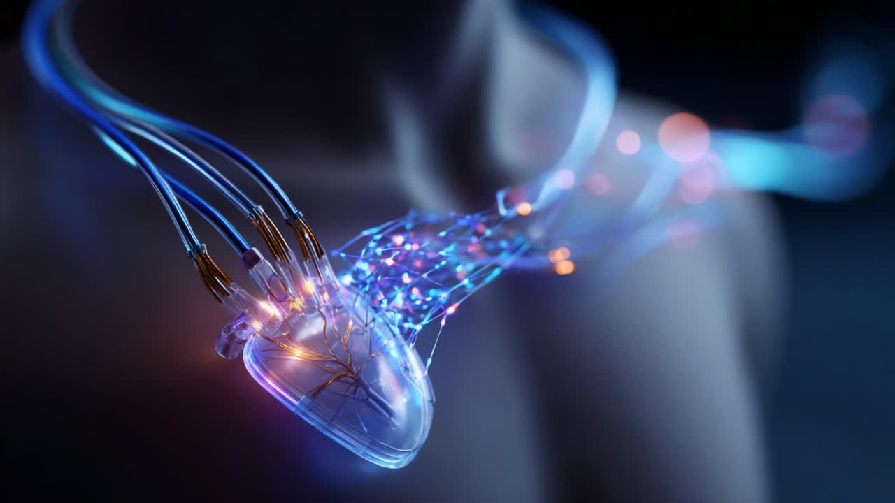 Futuristic Cybernetic Technology Featuring an Intricate Biomechanical Interface Designed for Enhanced Human Connectivity and Interaction in a Sci-Fi Environment