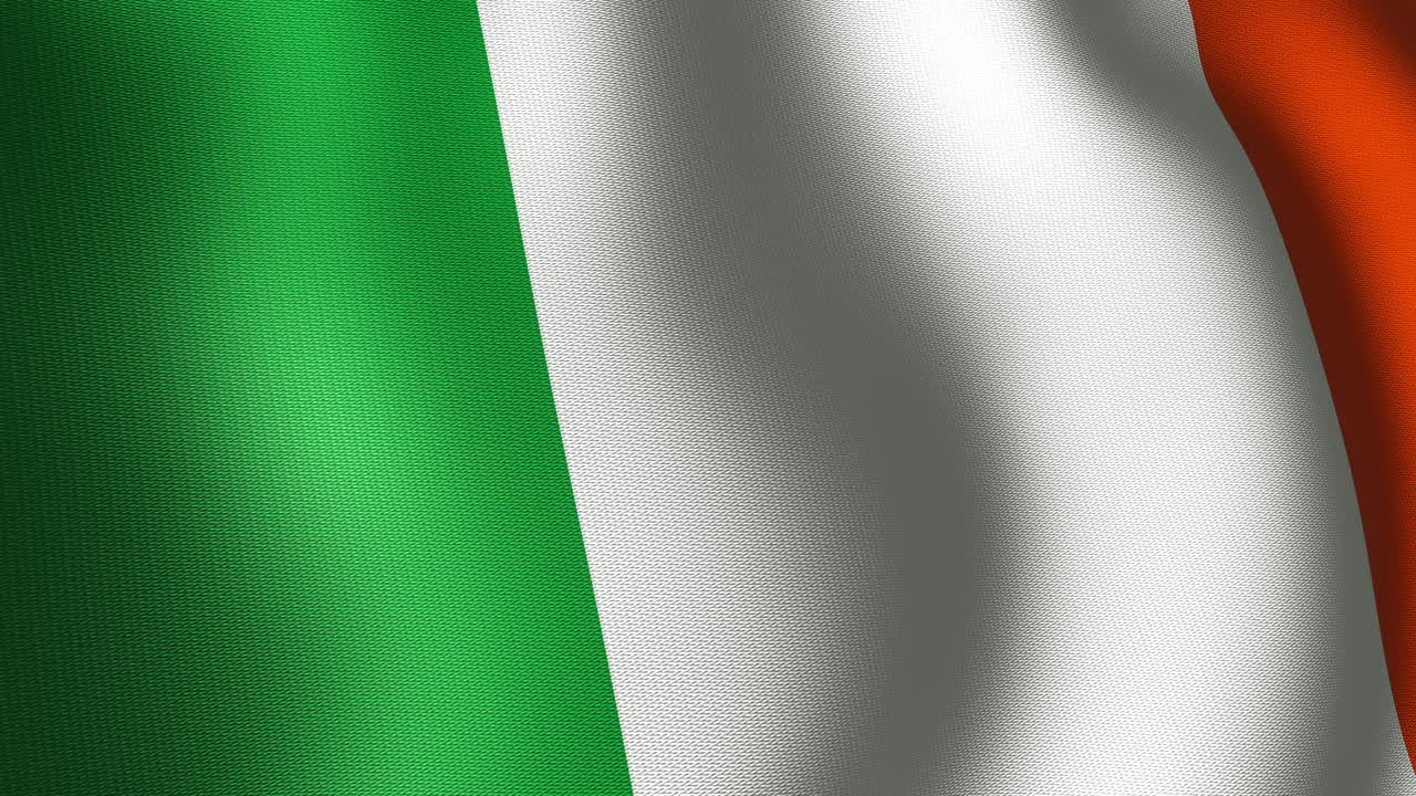 animación de la bandera de irlanda ondeando