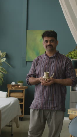 ayurvedic wellness treatment with neti pot