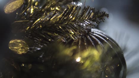 detail of bauble on christmas tree