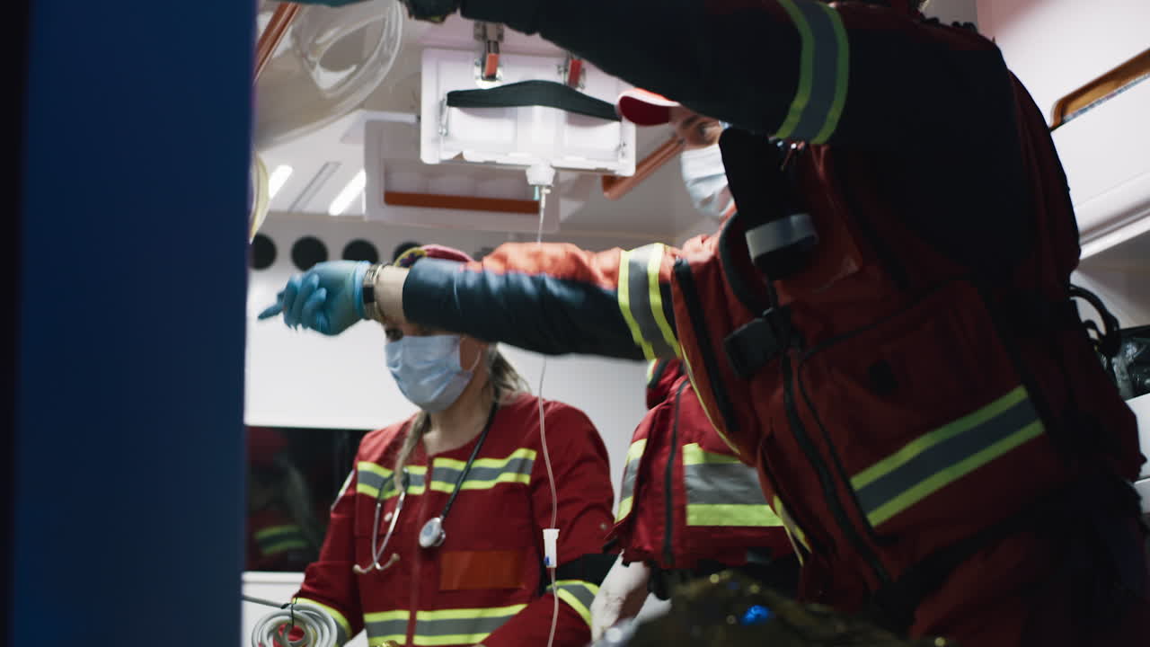 Emergency Medical Response Team in Ambulance