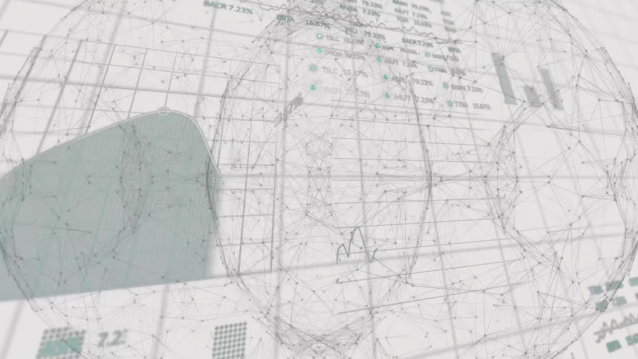 animación del procesamiento de datos financieros sobre un fondo blanco