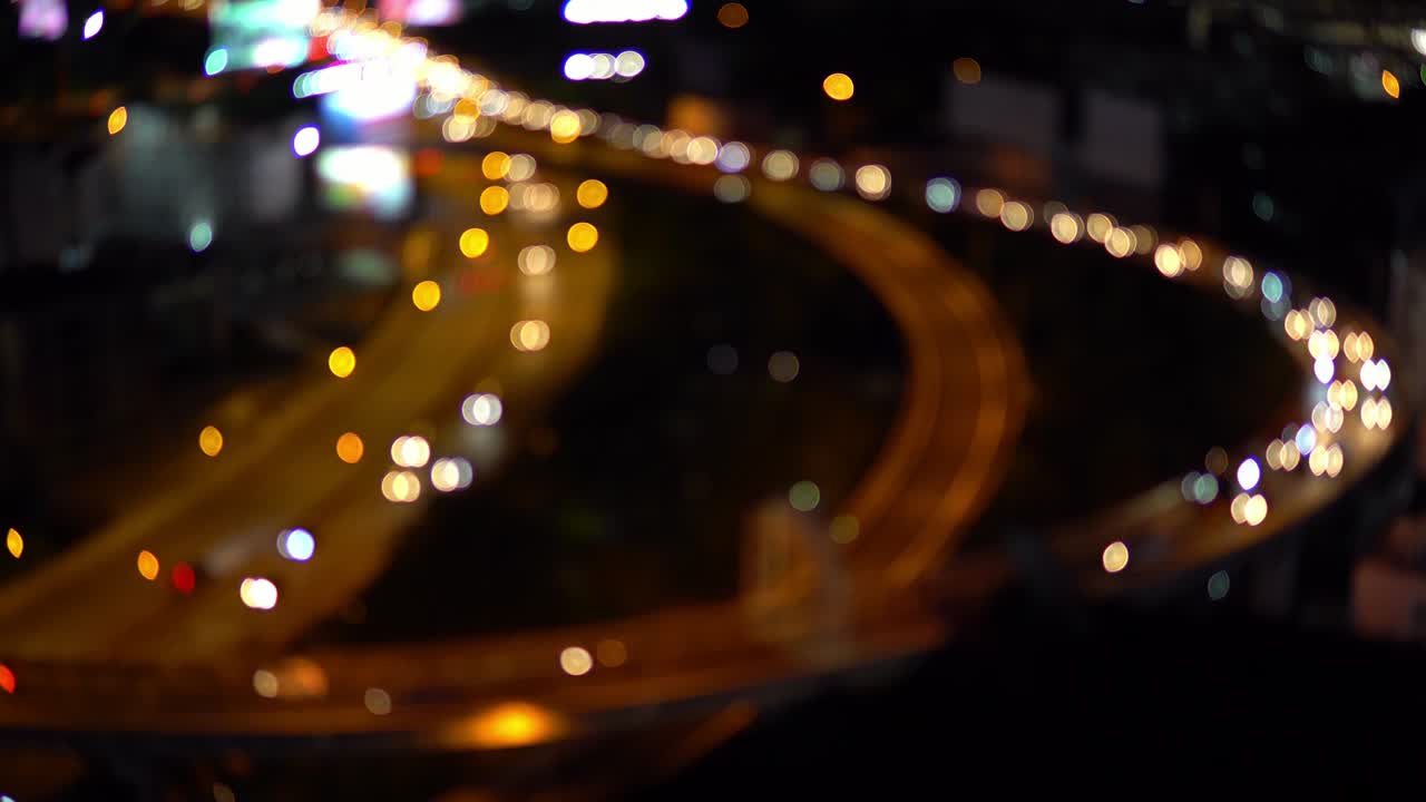 도시 야간 교통 불빛 배경, 방, 태국, 도시 소음, 4k 해상도