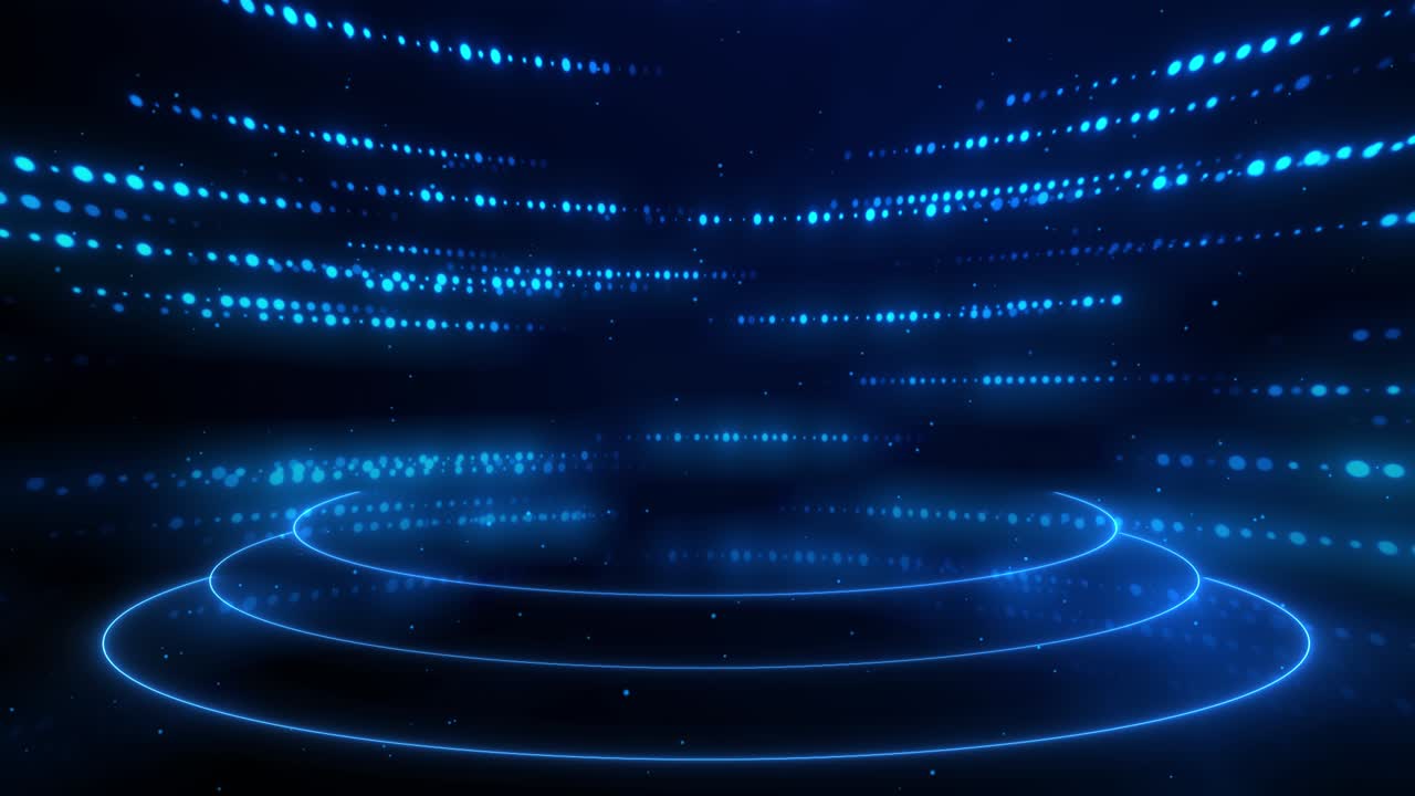 4k loop digital technology cyber lines background high tech hud hologram grid video podium animation