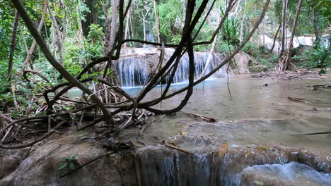 beautiful waterfalls and nature in erawan national park, thailand