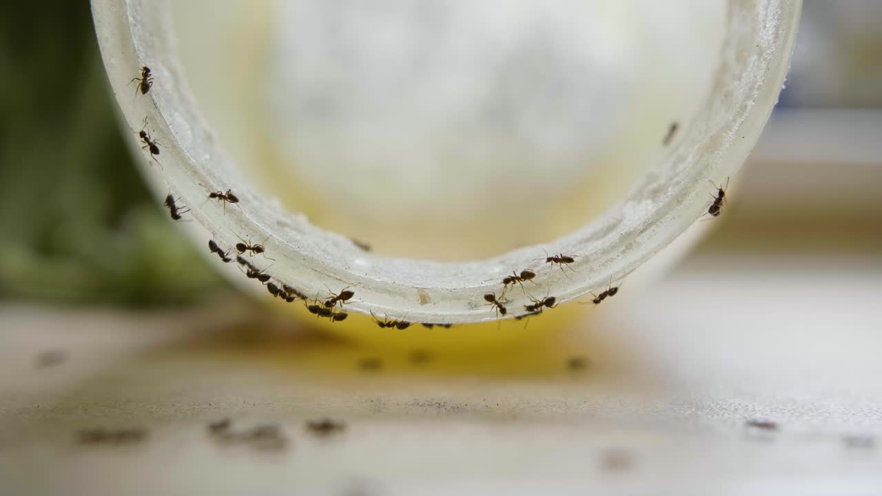 개미는 여름날 부에 있는 항아리에서 달한 을 먹습니다.