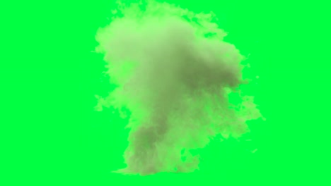 nube de humo en la pantalla verde