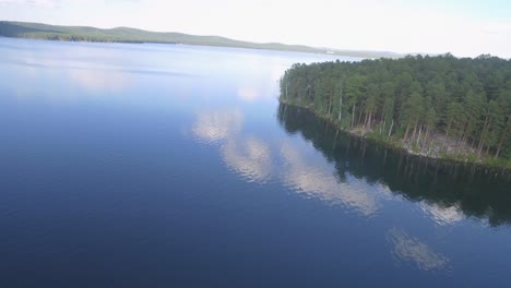 aerial view of a serene lakeside