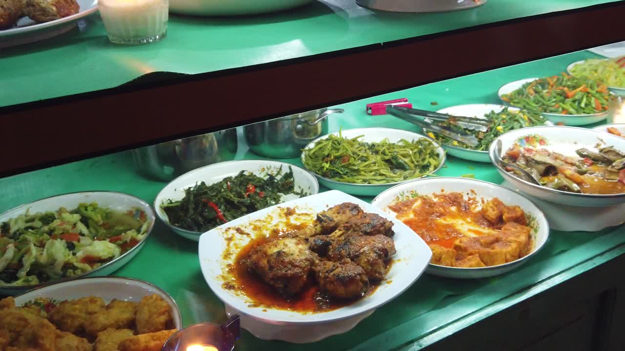 Nasi Padang Classic West Indonesia Rice Dish with Rich Spicy Dishes night market
