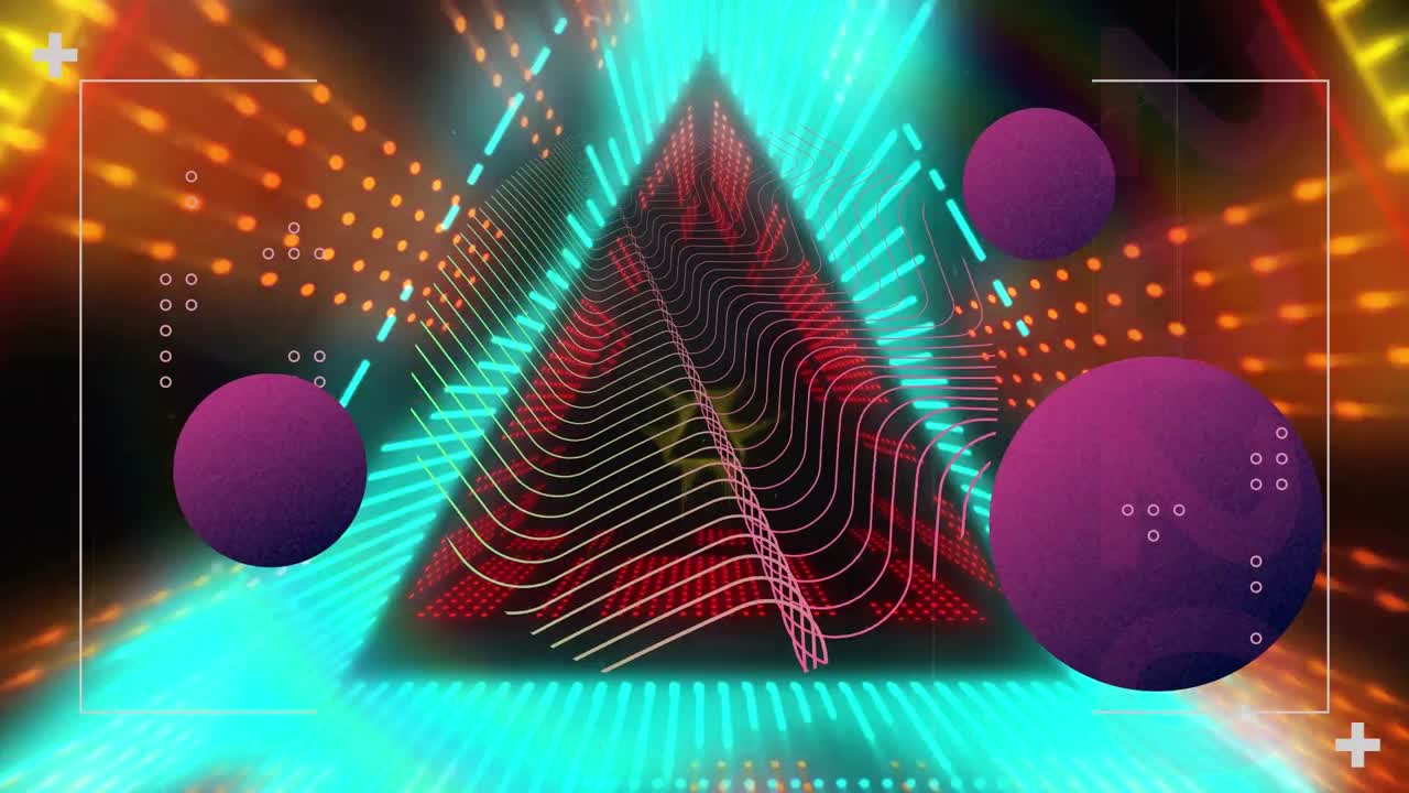 Animation of shapes over digital tunnel