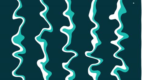 looped abstract striped animation, blue green background with wavy lines, liquid stripes, motion design, 4k seamless looped video