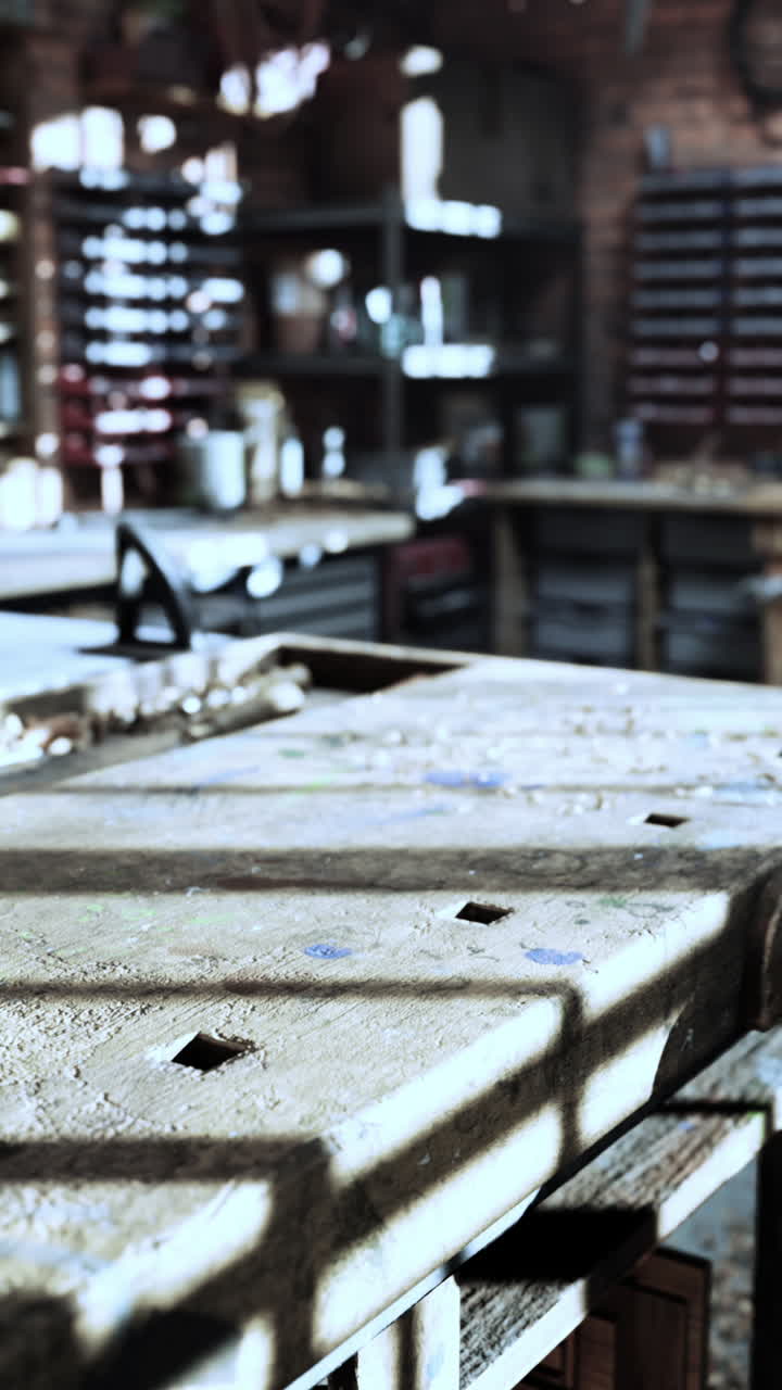 banco de trabajo de taller con herramientas