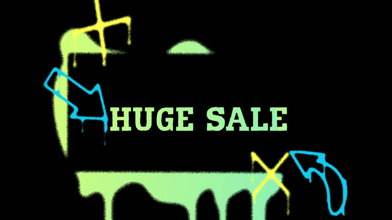 거대한 판매 단어 페인트로 그림